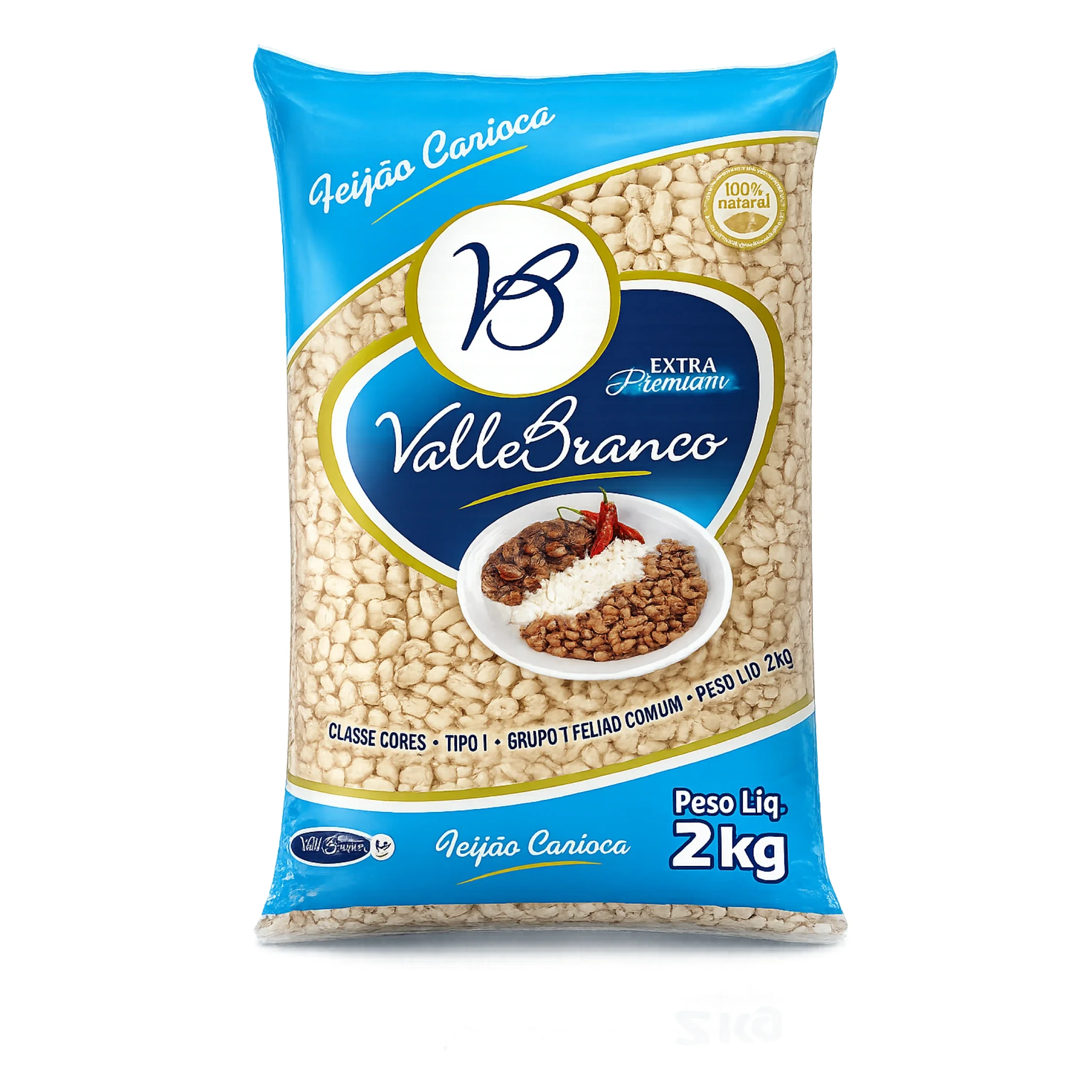 Feijão Carioca Valle Branco tipo 1 2kg